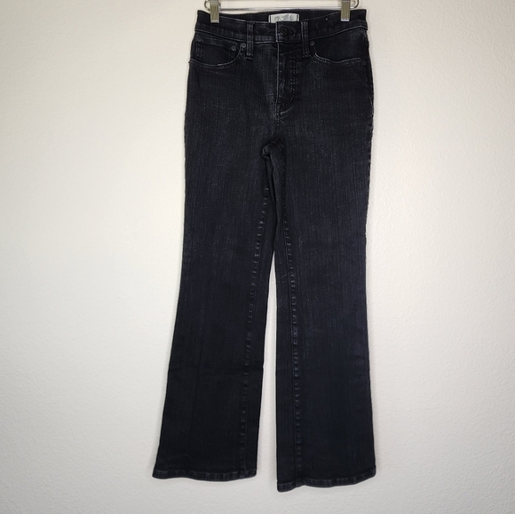 Madewell Black Rinse Wash Kick Out Crop Jeans 26 - Picture 3 of 10